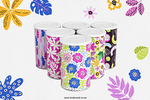 Modern Tropical Pattern & Clipart