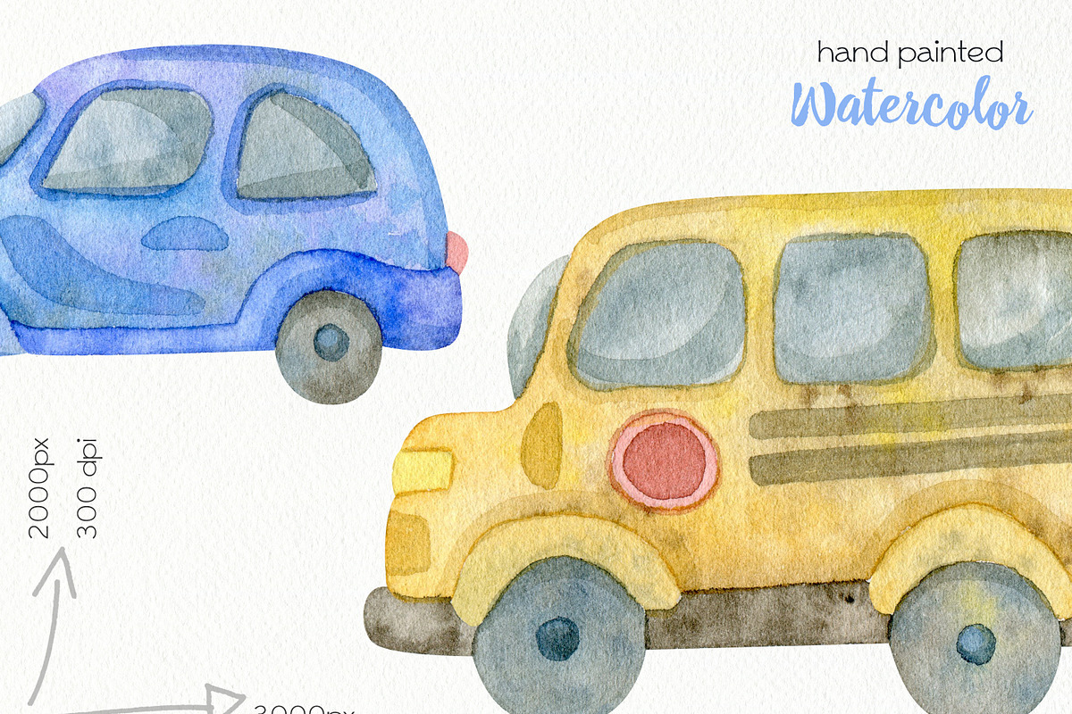 Watercolor Transport, an Illustration by OllyKo Art (Photo 7 of 9)