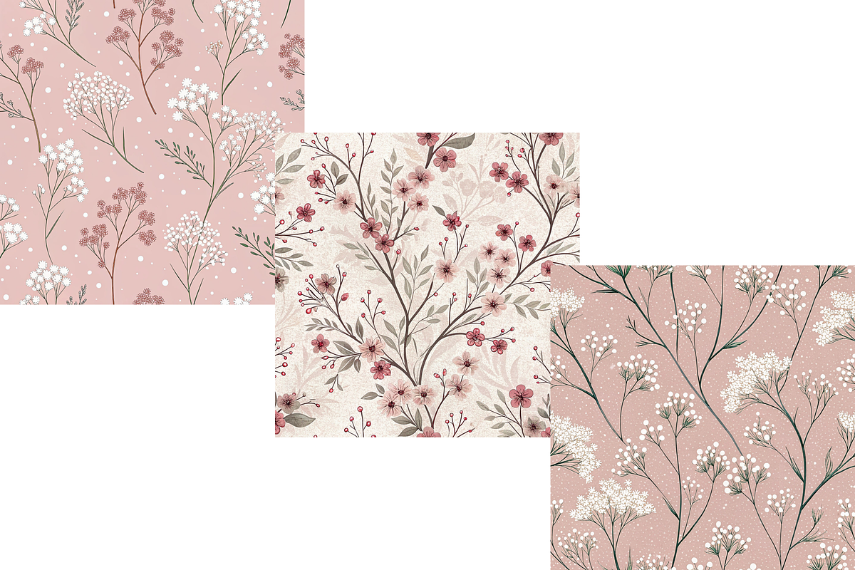 Cafe Rose Wild Florals Digital Paper, a Pattern Graphic by FloridPrintables (Photo 9 of 11)