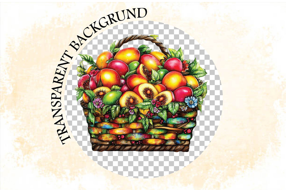 Whimsical Summer Fruit Basket Clipar, an Illustration by SVGArt (Photo 9 of 9)