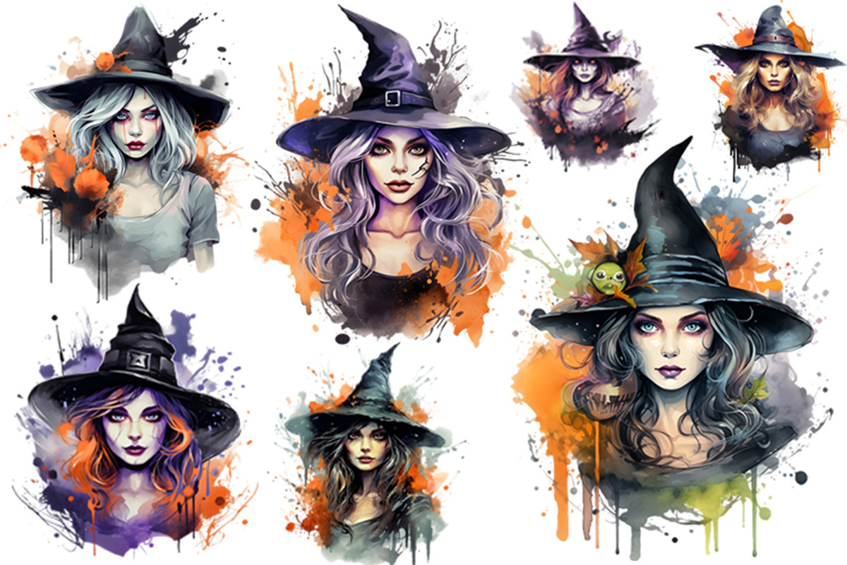 Halloween Spooky Witch PNG Bundle, a Seasonal Illustration by Creative Arslan (Photo 3 of 11)
