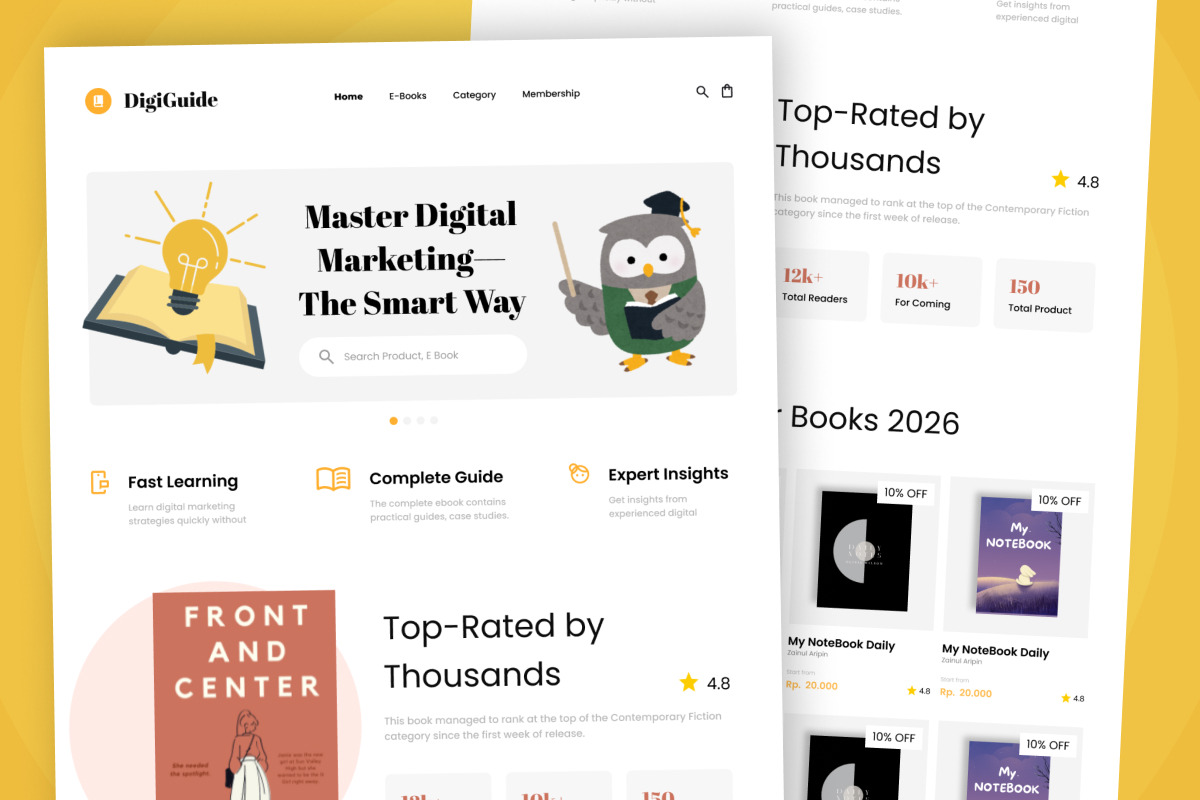 DigiGuide - Digital Marketing Ebook, a Landing Page Template by twinstd (Photo 5 of 5)