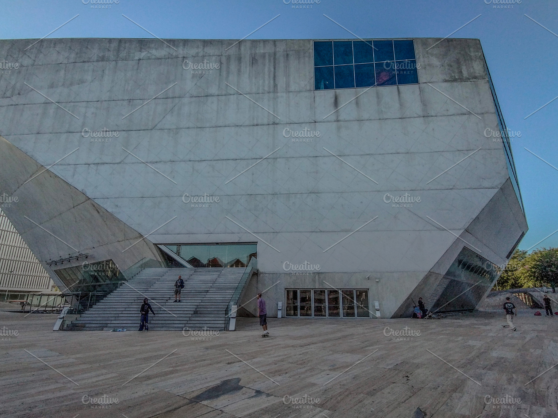 Contemporary concrete architecture at cultural center, an Architecture Photo by DanFLCreativo