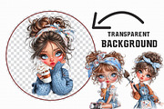 Quirky Cute Little Girl Clipart, an Illustration by Libby Wishes (Thumbnail 5 of 7)