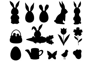 Easter Silhouette. Easter Bunny SVG