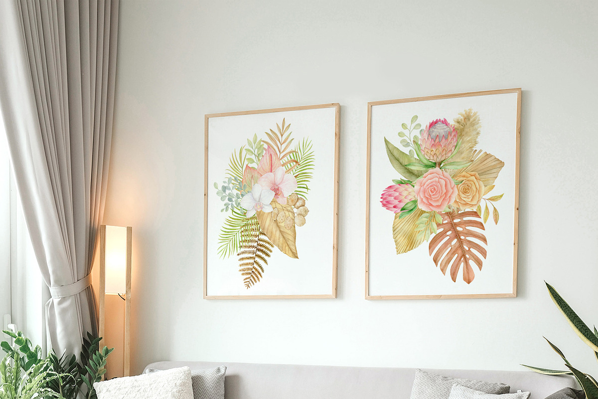 Tropical dried leaves set, an Illustration by svetodesign (Photo 14 of 16)