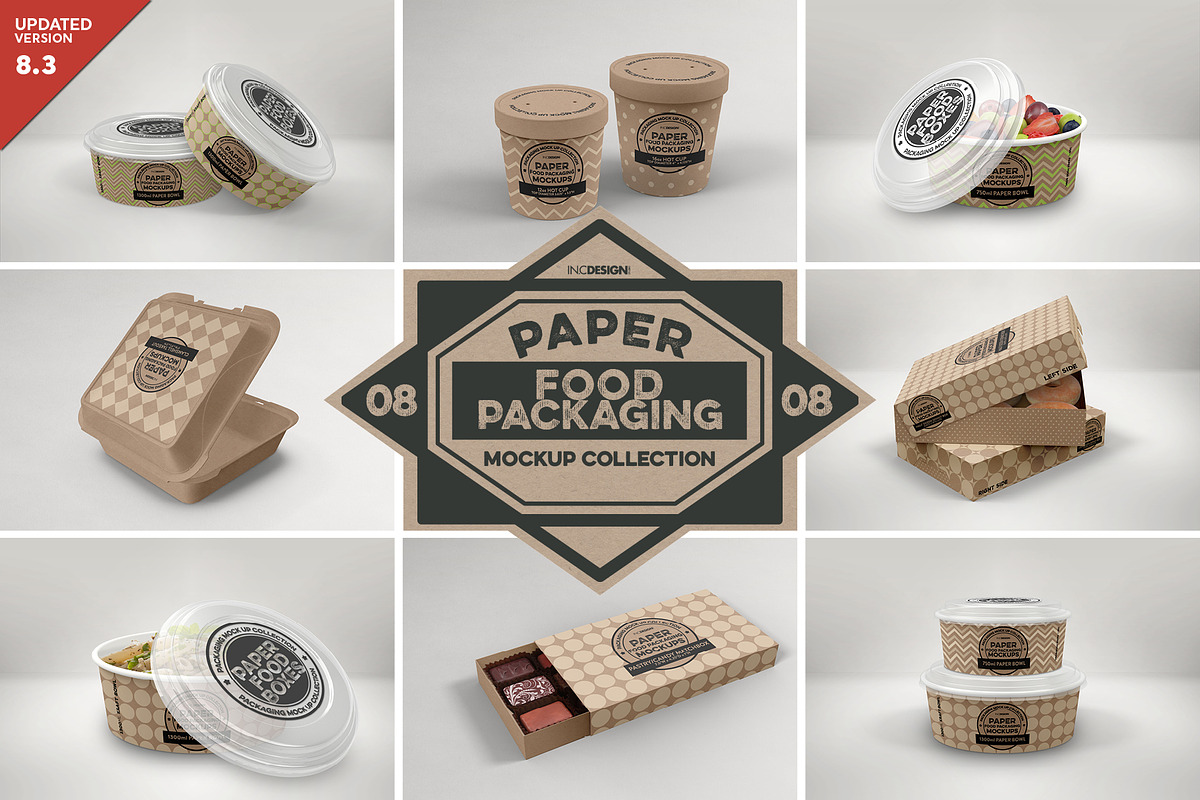 VOL.8 Food Box Packaging Mockups, a Cups & Container Mockup by INCDesign (Photo 1 of 27)