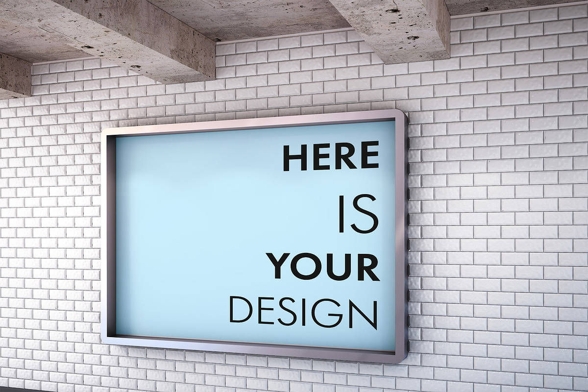 Mockup billboards in the subway, a Print Template by FilL239 (Photo 5 of 6)