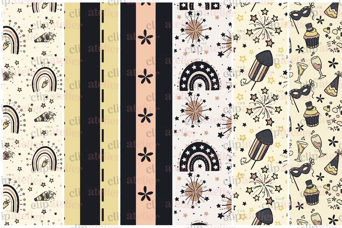 Boho New Year Seamless Patterns, a Pattern Graphic by TheClipAtelier (Photo 2 of 3)