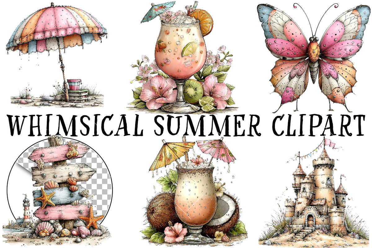 Whimsical Summer Clipart, an Illustration by OK Design (Photo 2 of 6)