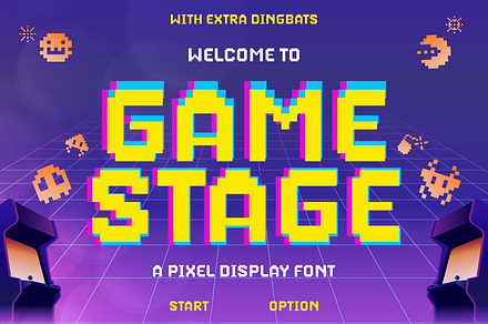 Game Stage, a Font by shineink.designlab