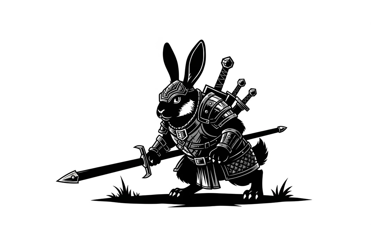Warrior Bunny Knight Silhouette, an Illustration by jahid234 (Photo 23 of 49)