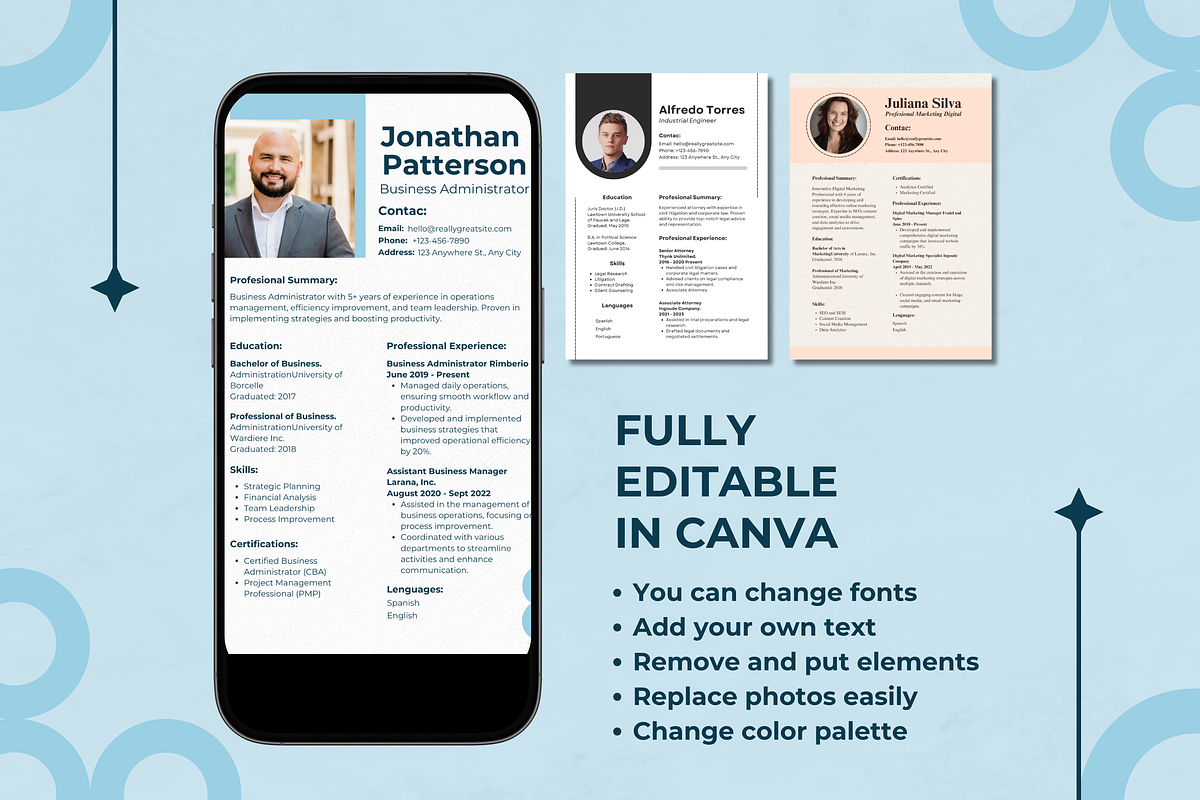 Professional Resume Canva Editable, a Templates & Theme by TemplateCastleStore (Photo 9 of 9)