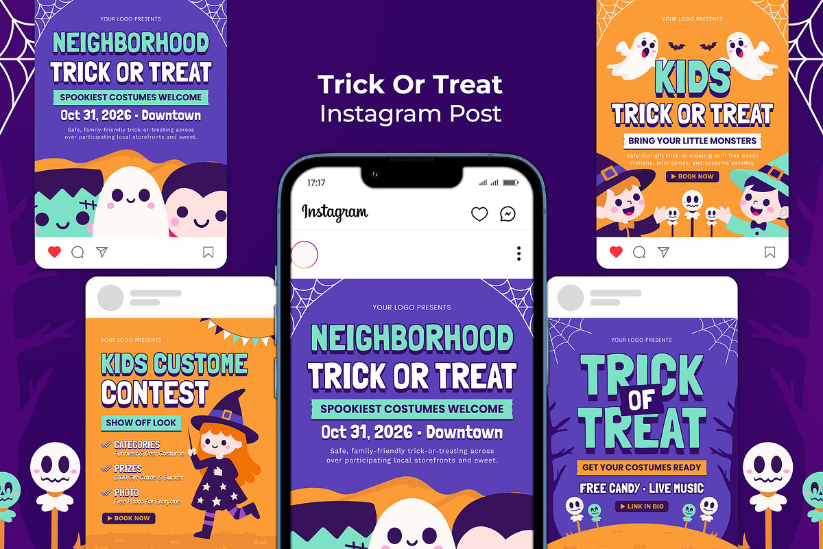 Trick Or Treat Instagram Post, a Social Media Template by Graphr (Photo 1 of 2)