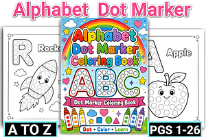 Alphabet Dot Marker Coloring, a Decorative Illustration by Design Station
