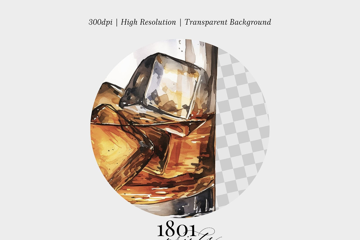 Bourbon On The Rocks Illustration, a Food Illustration by 1801Prints (Photo 2 of 4)