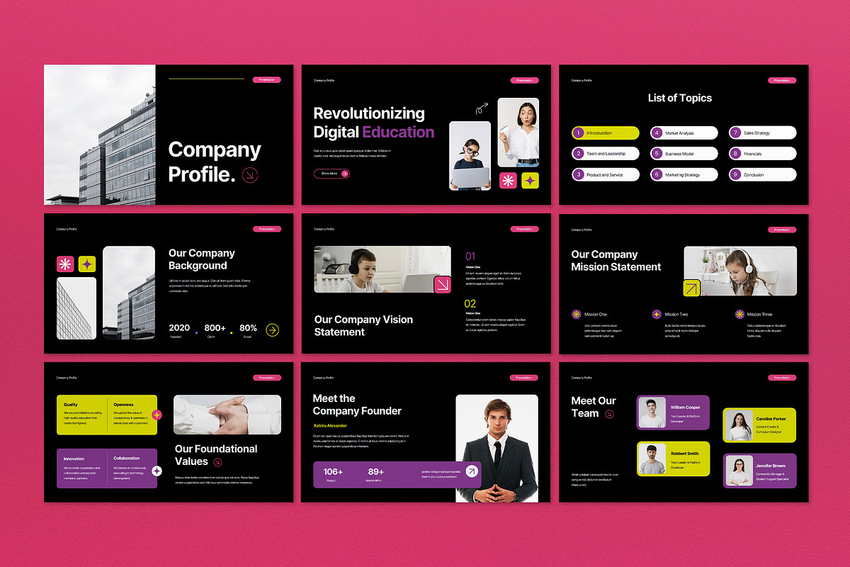 Modern Company Profile Keynote PPT, a Social Media Template by graphicook (Photo 4 of 6)