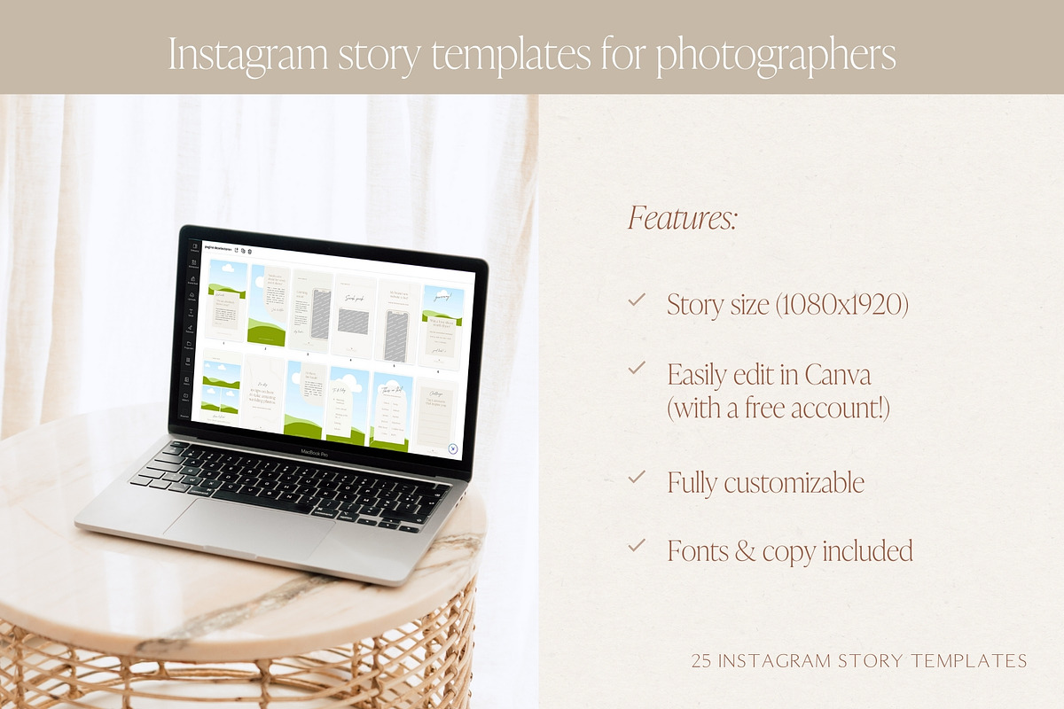 Neutral Instagram story templates, a Social Media Template by Wonderlik Webdesign (Photo 7 of 10)