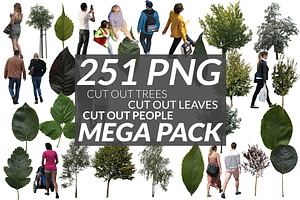 251 Cut Out People, Trees And Leaves