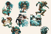 UNDERWATER STEAMPUNK CLIPART, a Person Illustration by Daring Digies (Thumbnail 3 of 8)