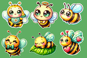 Kawaii Honey Bee Clipart Bundle, an Illustration by Designworld (Thumbnail 4 of 5)