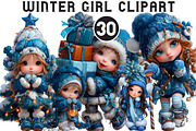 Winter Girl Clipart, an Illustration by Black Bird Studio (Thumbnail 1 of 6)