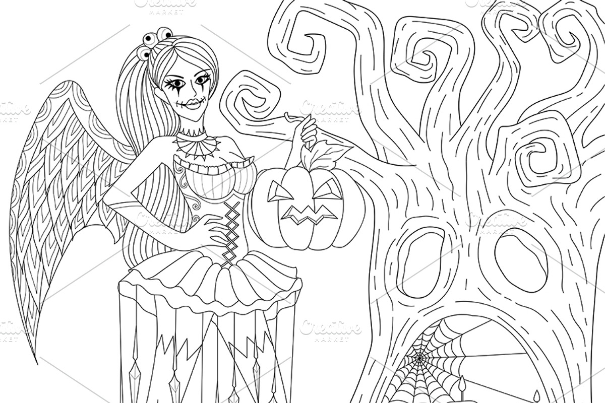 10 witches Halloween theme, an Illustration by Somjai King (Photo 4 of 11)