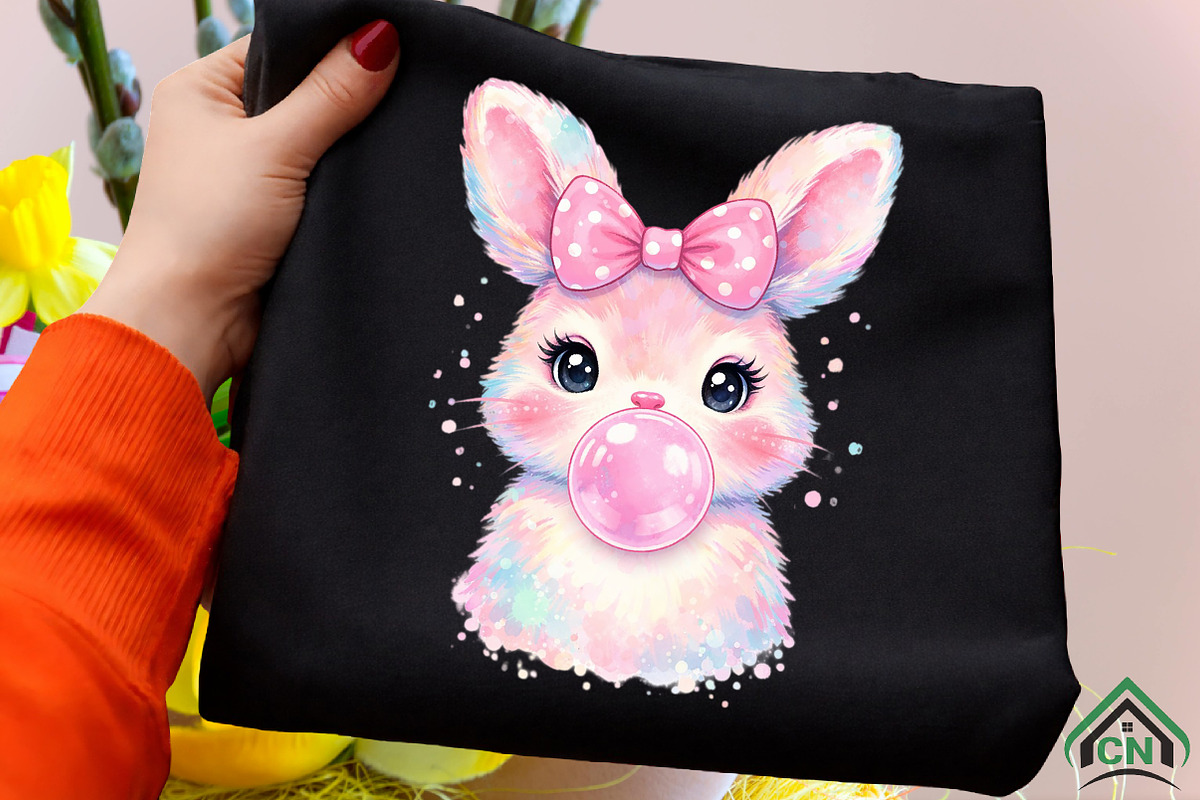 Coquette Easter Bunny Bubblegum PNG, an Illustration by Craft Nest (Photo 6 of 6)