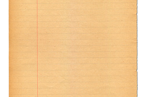 Lined vintage notebook paper isolated on white, a Background Photo by GoodGoods