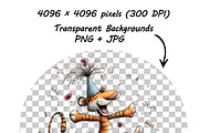 Tiger Birthday Party Safari Cliparts, a Graphic by one-touch (Thumbnail 14 of 17)