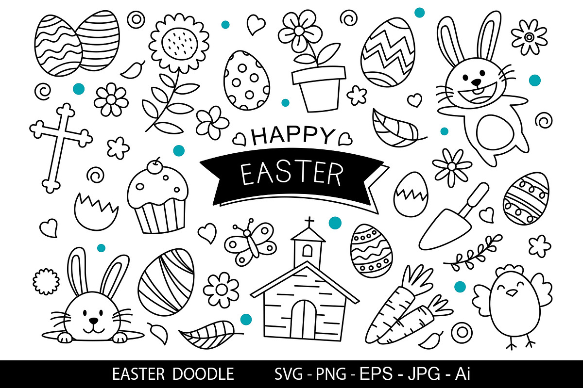 Easter Doodle elements design., a Decorative Illustration by kaisorn (Photo 1 of 7)