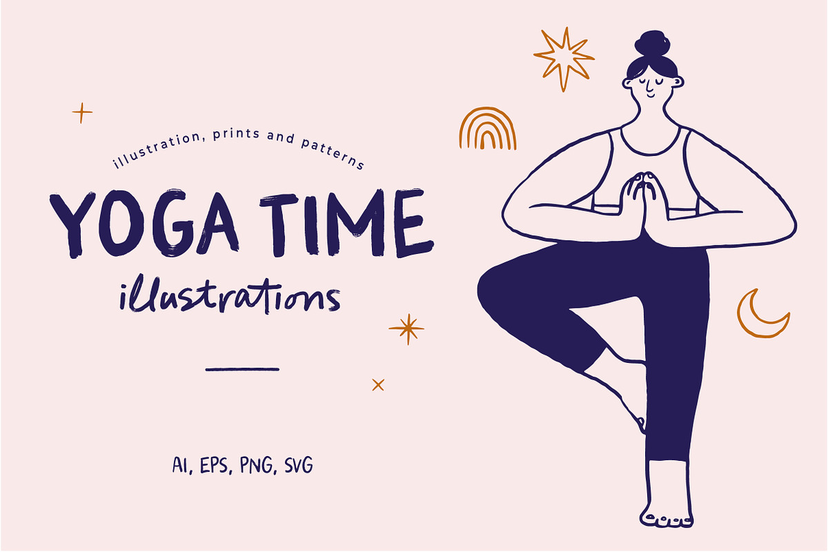 Yoga Time - illustrations & graphics, a Graphic by Marish (Photo 1 of 9)