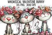 Whimsical Valentine Cat Clipart, an Illustration by CraftArtStudio (Thumbnail 1 of 6)
