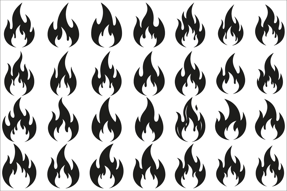 Bold black fire flame icon vector, an Illustration by Amazin_art (Photo 1 of 29)