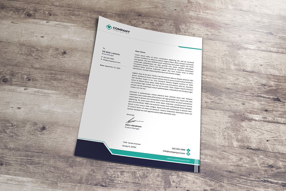 Letterhead Template v1, a Stationery Template by Miyaji75 (Photo 5 of 5)