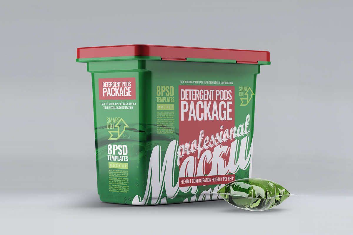 Detergent Pods Package Mockup, a Packaging Mockup by Xtrahive (Photo 2 of 2)