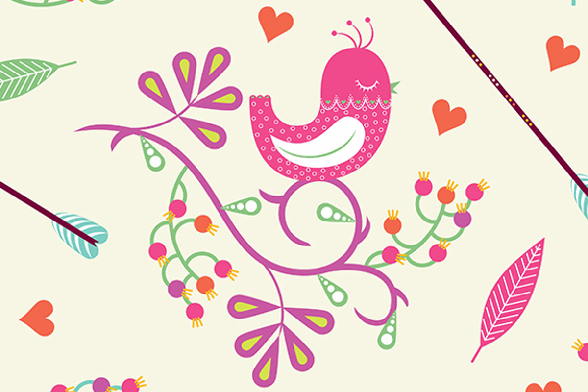 Seamless colorful floral pattern preview 2