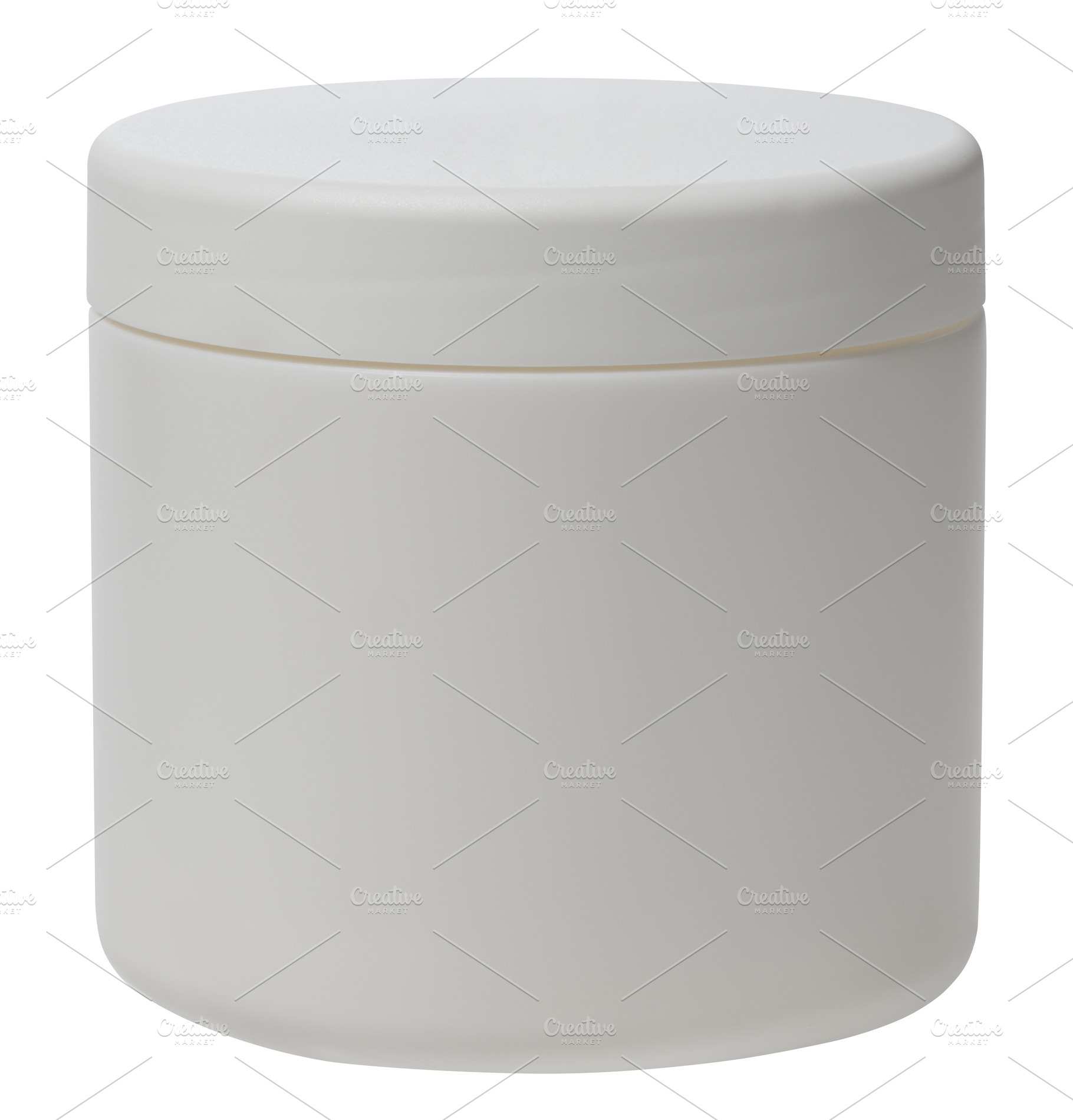 White plastic jar with lid for cream on isolated background, a Health & Medical Photo by ndanko