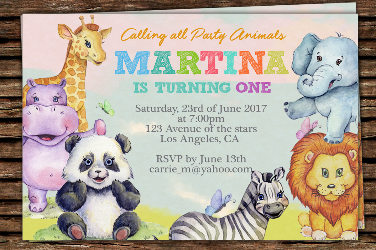 DIY Animals Printable Invitation, an Invitation Template by Artseez