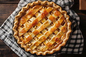 Homemade apple pie with lattice crus, a Food & Drink Photo by Photostock