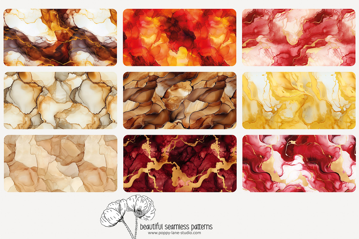 80 warm alcohol ink seamless pattern, a Pattern Graphic by Poppy Lane Studio (Photo 5 of 11)