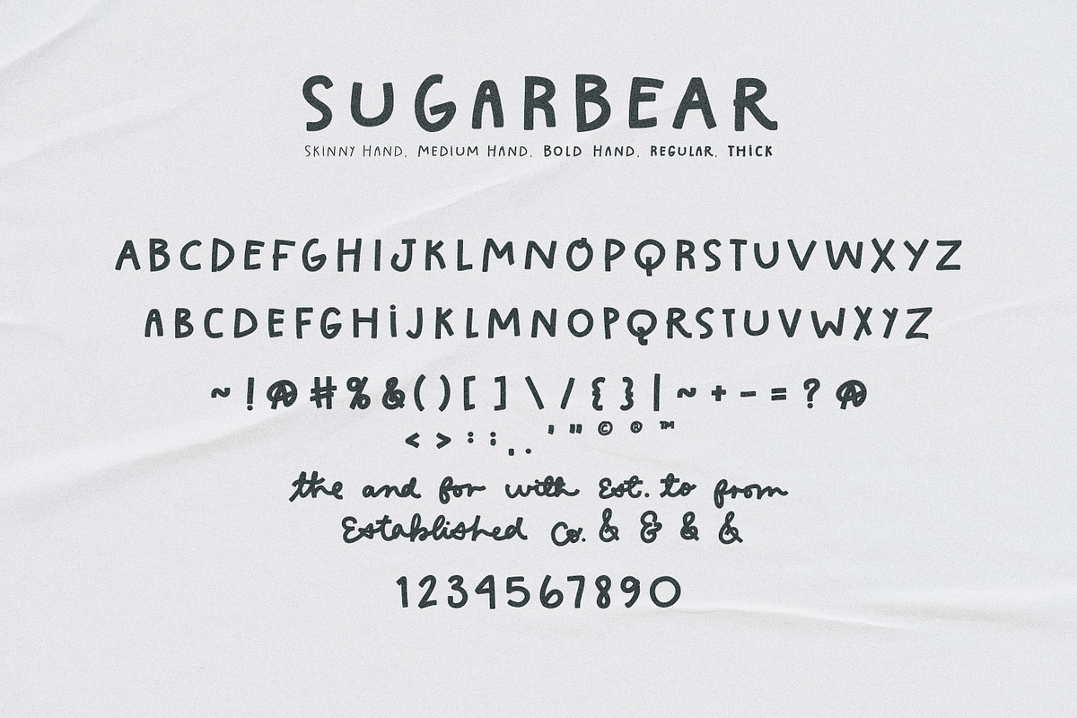 Sugarbear Type Family + Doodles, a Sans Serif Font by Callie Rian & Co. (Photo 11 of 13)