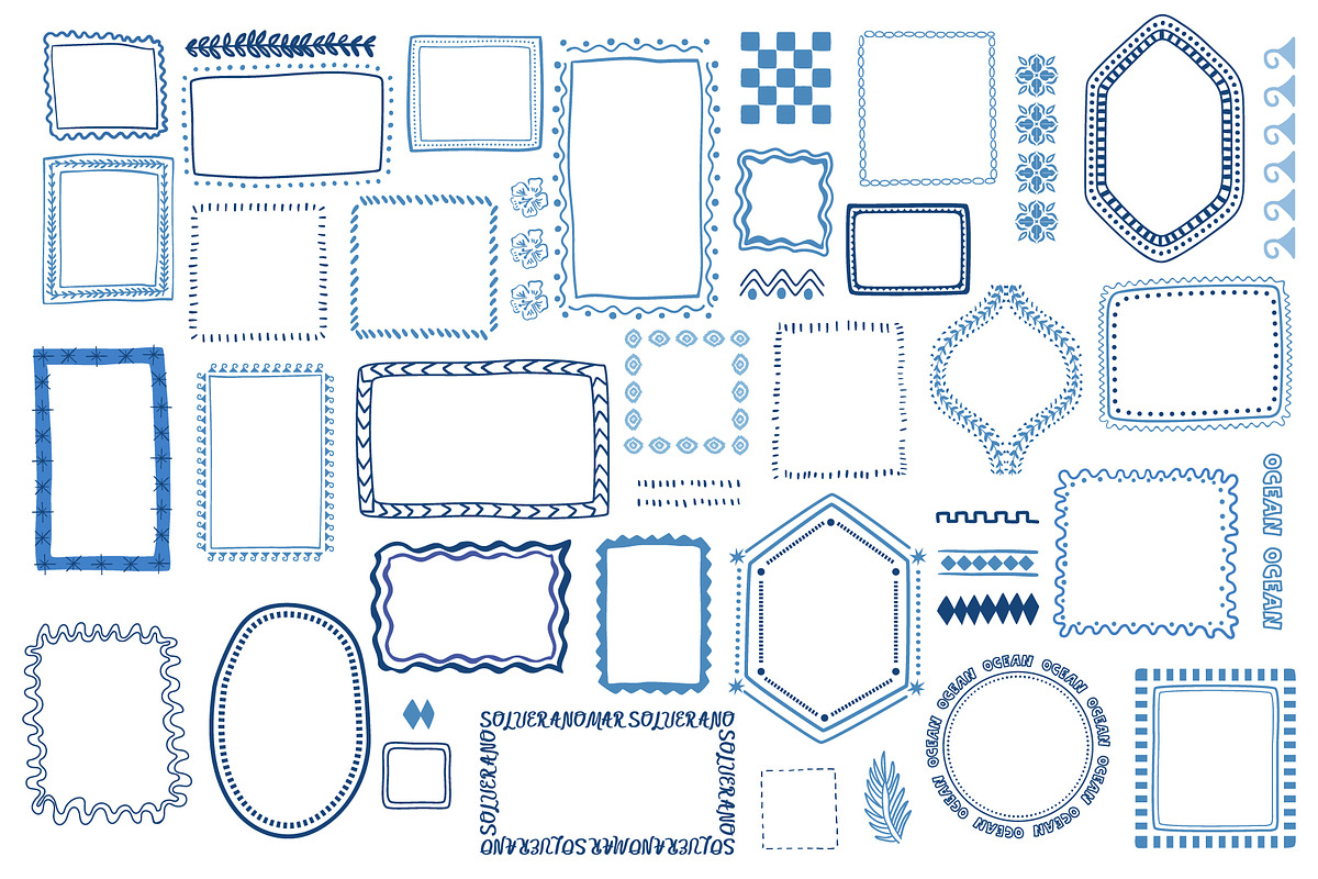 Blue coastal line art, sea clipart, an Object Graphic by Tani Kuzminka (Photo 12 of 13)