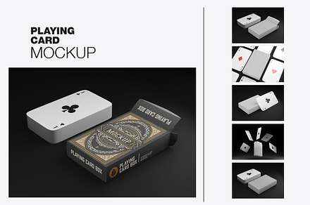 Set Box with Playing Cards Mockup, a Product Mockup by OneVectorStock
