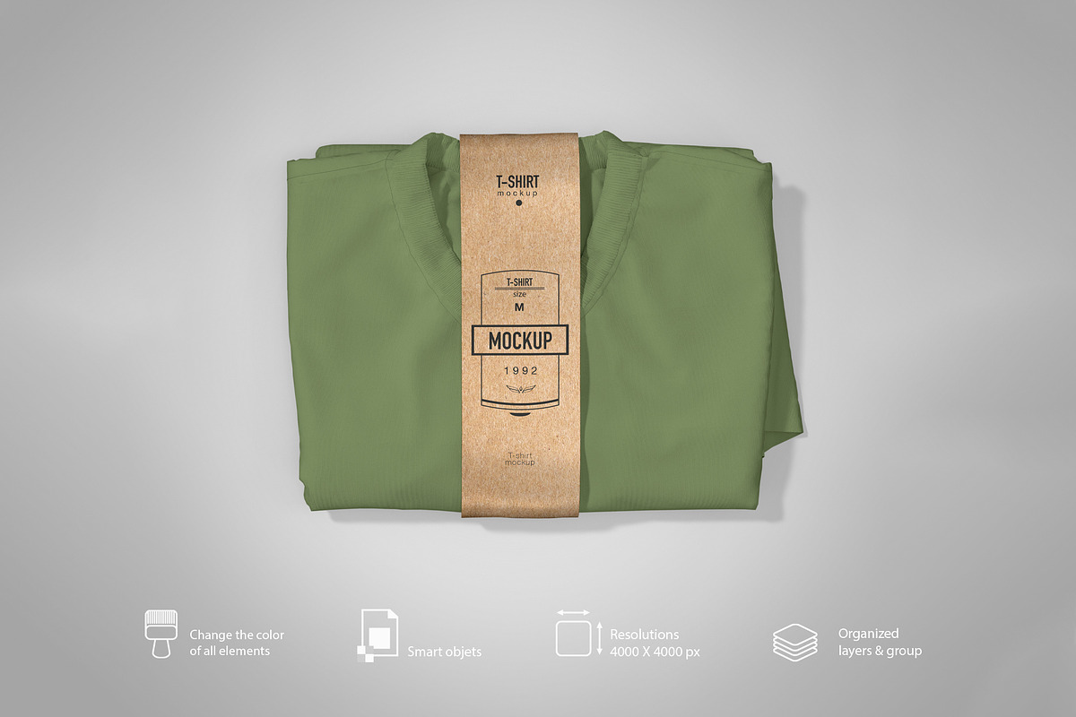T-Shirt Mock-Up Set, a Packaging Mockup by Irena Matiash shop (Photo 1 of 6)