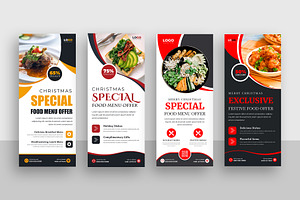 Food Menu Roll up Banner Design, a Stationery Template by Designgrove