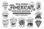 American Vintage Badges 5, a Branding & Logo Template by Opus Nigrum (Thumbnail 1 of 5)