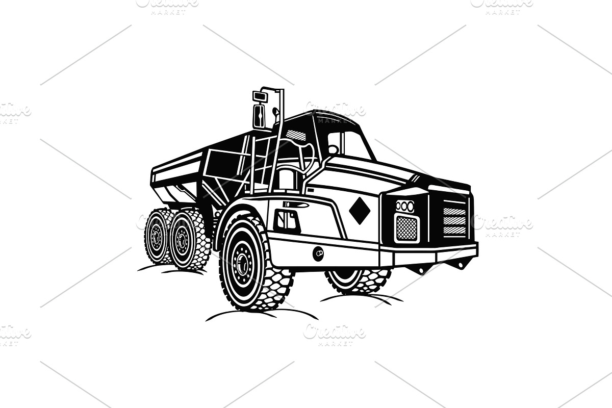 Detailed Dump Truck - Industrial, a Transportation Illustration by Digital-Clipart