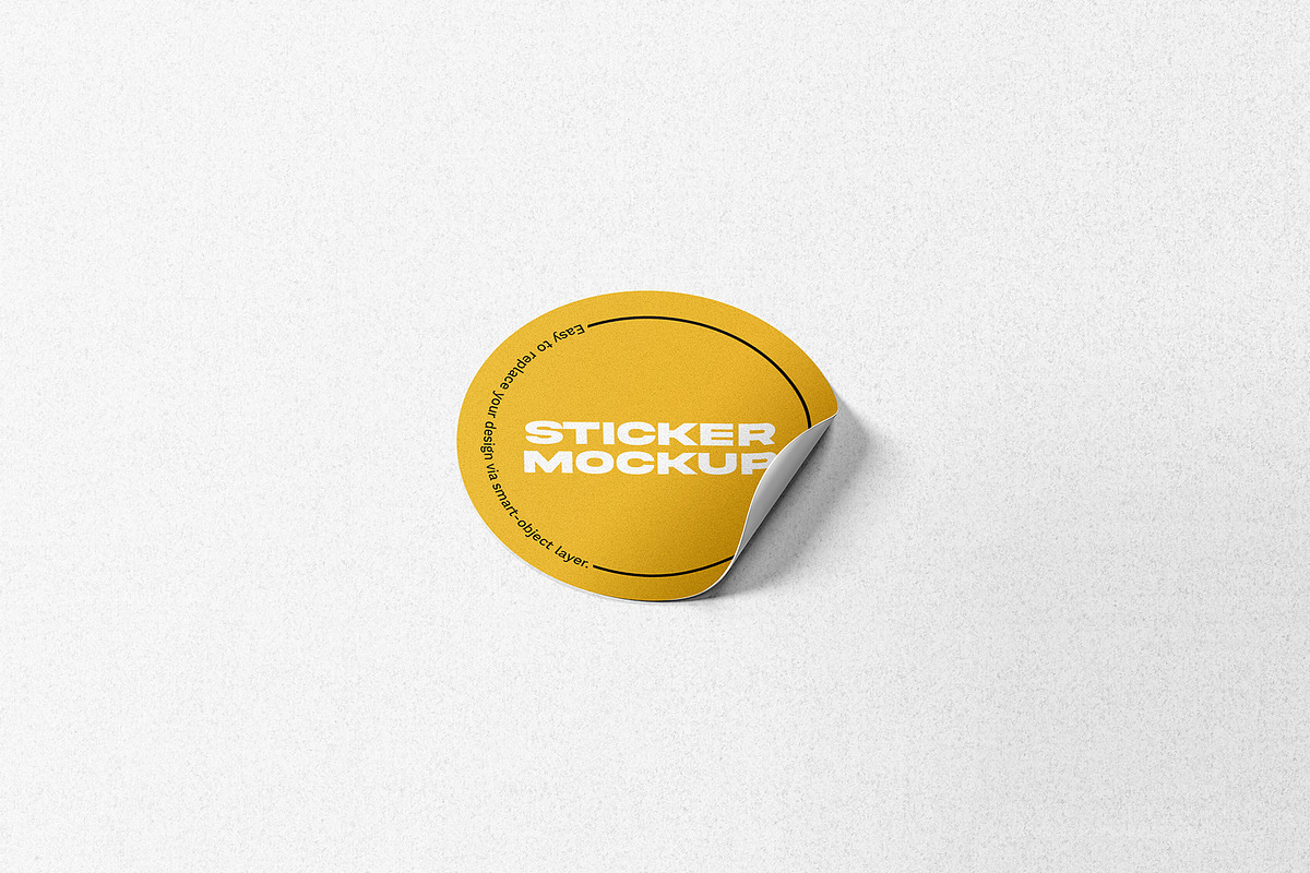 Round Sticker Mockups, a Packaging Mockup by MahmoudWally (Photo 7 of 7)