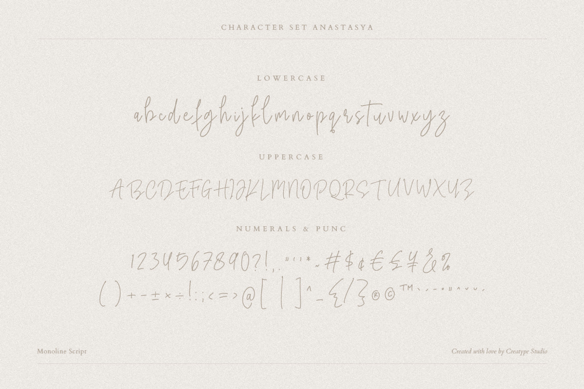 Anastasya Monoline Script, a Script Font by Creatype Studio (Photo 8 of 9)